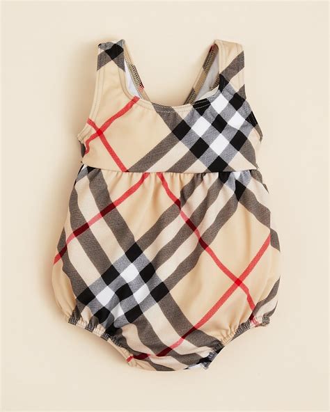 baby girl burberry bathing suit|Burberry baby bodysuit.